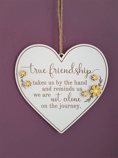Friendship Plaque True Friendship Heart Or Hexagon Shape Etsy Uk
