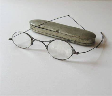 sale vintage antique oval eyeglasses with original metal case etsy