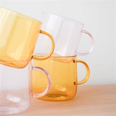 Borosilicate Glass 350ml Mug Yellow Raw Sunshine Coast