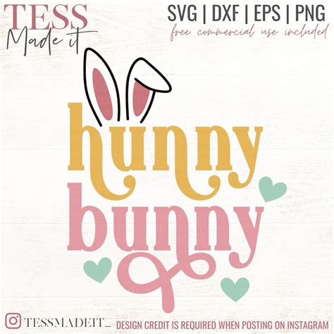 Hunny Bunny SVG - Easter Bunny PNG - Retro Bunny PNG - Tess Made It