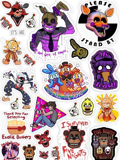 Paquete De Pegatinas Fnaf De 5 Etsy México