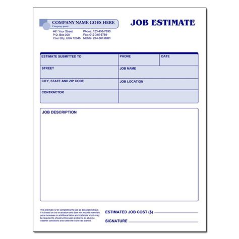 Best Templates Top 5 Resources To Get Free Job Estimate Templates Word