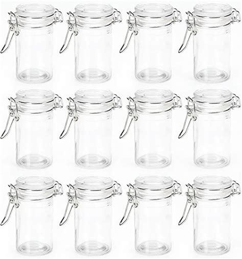 Round Cylinder Apothecary Glass Jar With Locking Lid Clamp Closure 12