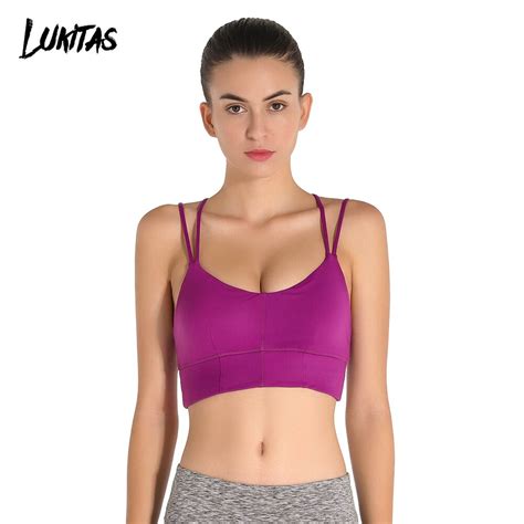 buy lukitas women fitness yoga sports crop tops push up sexy high elastic