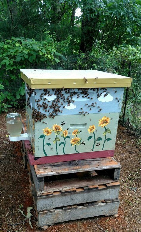 Painted Beehives Bee Honey Farm Skep Bee Hive Stand Painted Bee Hives