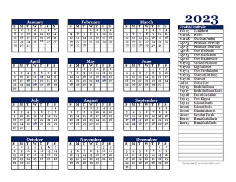 2023 Jewish Festivals Calendar Template Free Printable Templates Hot