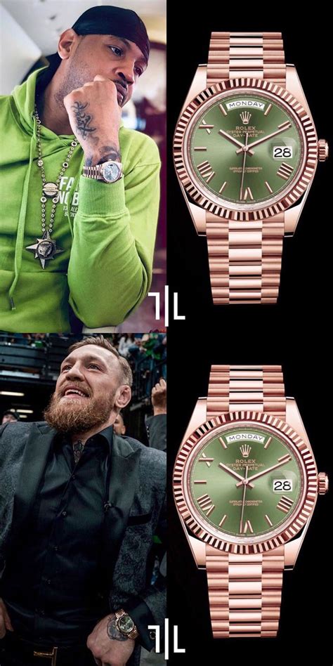 Carmelo Anthony And Conor Mcgregor Both Wear Everose Gold Rolex Day