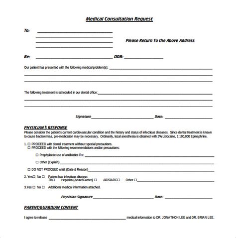 Free 11 Sample Medical Consultation Forms In Pdf Ms Word