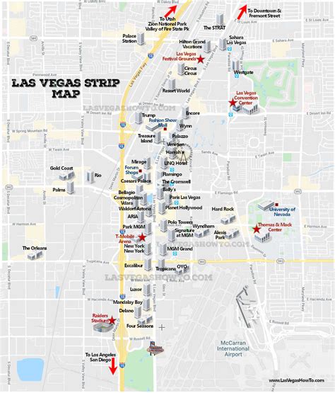 Las Vegas Strip Map 2018
