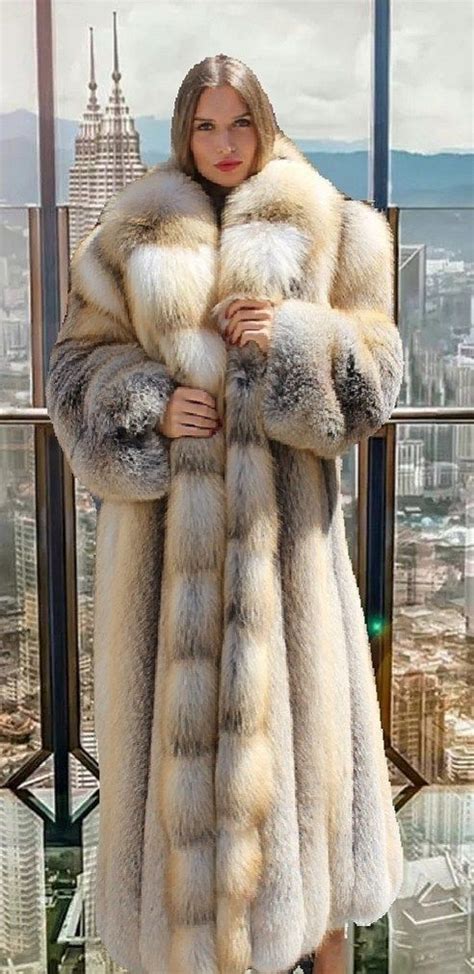 Full Length Golden Island Fox Coat 53566 Marc Kaufman Furs Fox Coat