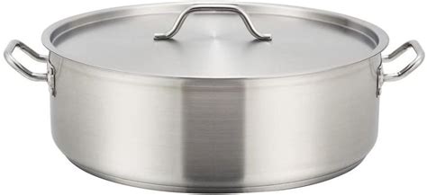 Winco Sslb 15 15 Quart Stainless Steel Brazier Pan With Cover Winco