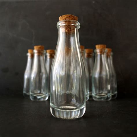 Small Glass Bottle With Cork 4 Tall X 125 Diameter 40 Ml Capacit