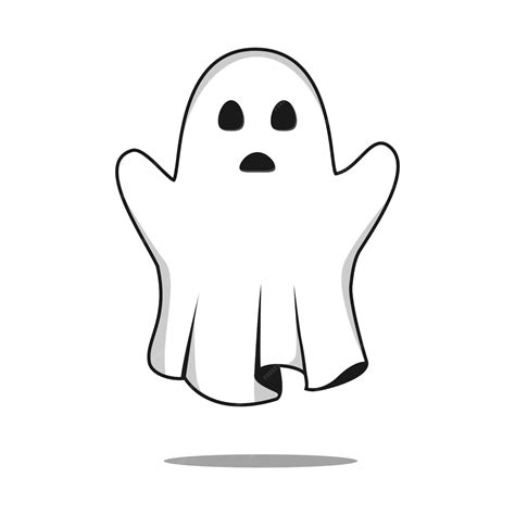 Premium Vector Flying Ghost Spirit Boo Happy Halloween Scary White
