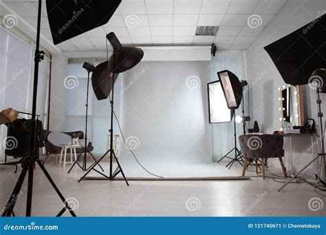 Interior Of Modern Photo Studio Stock Image Image Of Lamp Camera