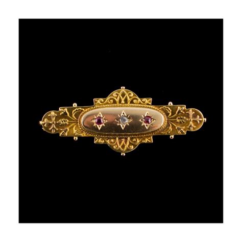 Antiques Atlas Victorian Ruby And Diamond Brooch Pin 9ct Gold