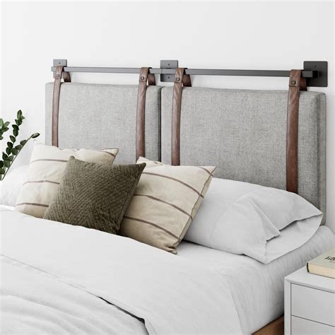 Nathan James Harlow 72 In King Wall Mount Gray Upholstered Headboard