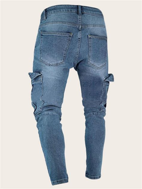 Men Pocket Side Skinny Jeans Shein Usa