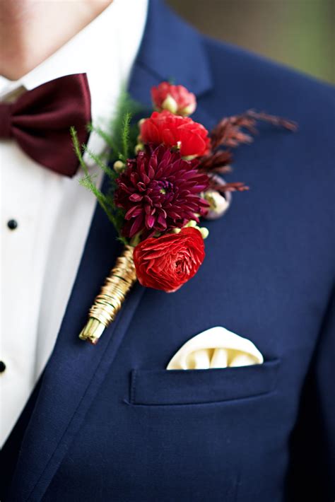 Groom Boutonniere Ideas Red Floral Bout Vibrant Flowers Modern