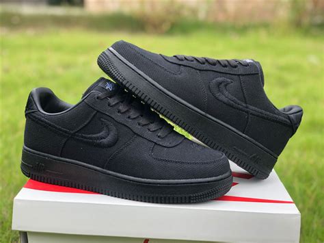 Stussy X Nike Air Force 1 Low Black Mens Sale Cz9084 001