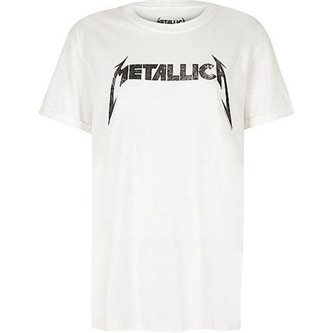 White Metallica Print Band T Shirt Print T Shirts Vests T Shirts