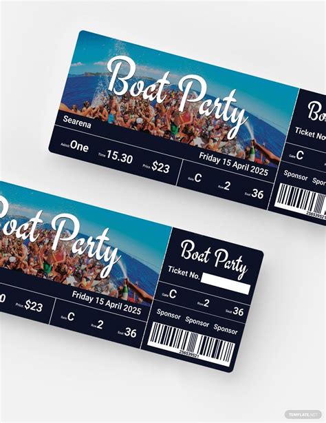 Boat Party Ticket Template In Psd Download