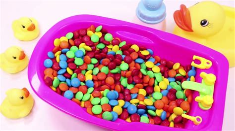 Learn Colors Mandms Chocolate Triple Baby Doll Bath Time And Ice Cream
