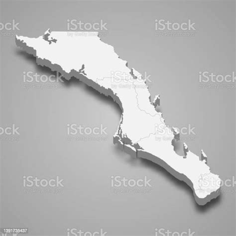 3d map of baja california sur is a state of mexico stock illustration download image now