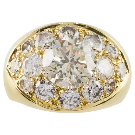 5 82 Carat Russian Demantoid Yellow Diamond 18 Karat Gold Cocktail Ring For Sale At 1stdibs