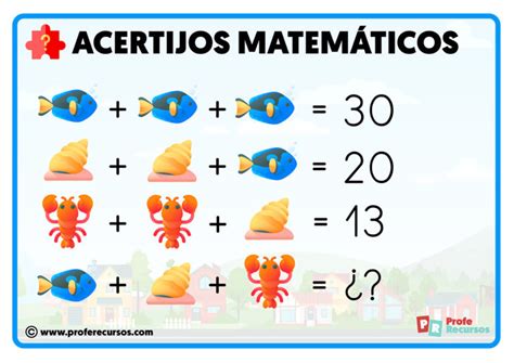Acertijos Matemáticos Para Niños Fáciles PACK Descargable