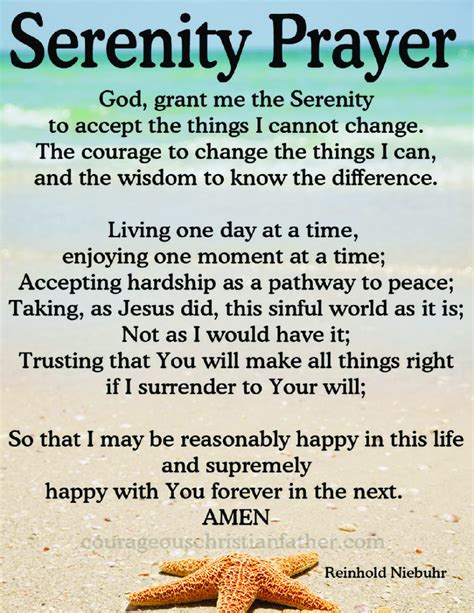 Serenity Prayer Full Version Printable