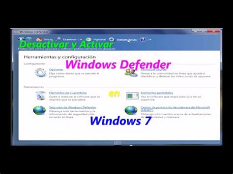 Simply by using windows defender, your computer will be safer than using antivirus software from third parties. Desactivar y activar windows defender en windows 7 - YouTube