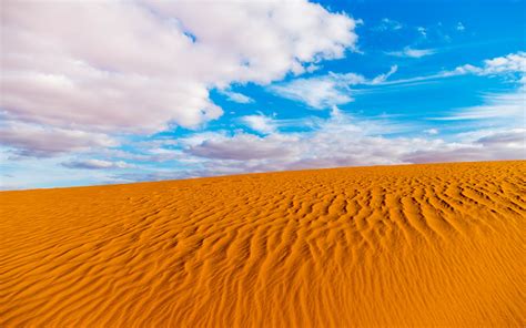 Download Wallpaper 3840x2400 Algeria Desert Sahara Sand Clouds Blue