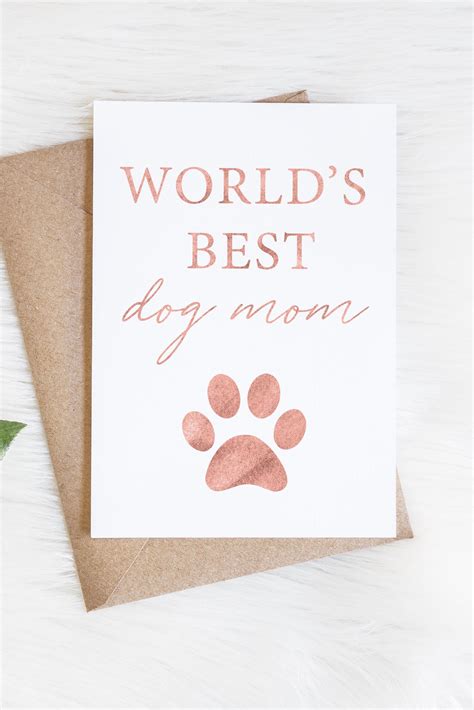 Worlds Best Dog Mom Card Printable For Diy People Mom Cards Dog Mom