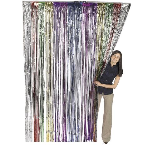 Metallic Rainbow Foil Fringe Shiny Curtain 3 Ft X 8 Ft 1 Curtain By