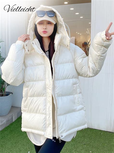 vielleicht 2023 cotton padded hooded parkas new down winter jacket women thick warm parkas
