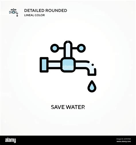 Save Water Vector Icon Modern Vector Illustration Concepts Easy To
