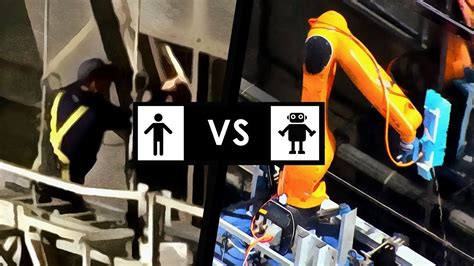 Human Vs Machine High Rise Cleaning Robot Youtube