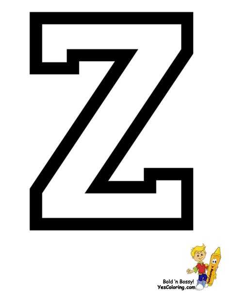 These large abc letter templates are sized at 1200 x 1000 pixels. Print Letter Coloring for Z at YesColoring http://www ...
