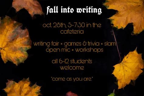 Fall Into Writing This Fall The Ocsa Ledger