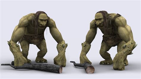 3d model troll game ready animated model vr ar low poly rigged animated cgtrader