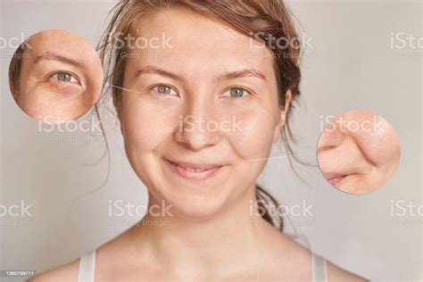Pretty Mature Girl Before And After Portrait Anti Wrincle Healthy