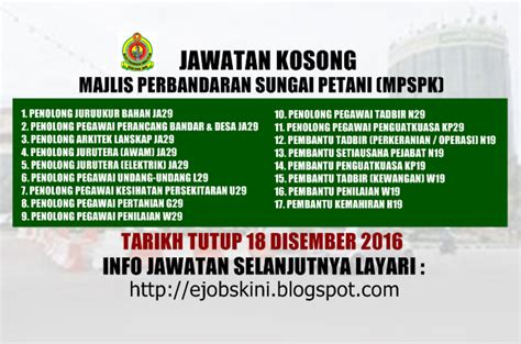 Tips menghadapi temuduga penolong pegawai penguat kuasa kp29. Jawatan Kosong Majlis Perbandaran Sungai Petani (MPSPK ...