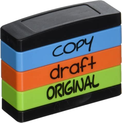 Stack Stamp Pre Inked Triple Message Stamp Copy Draft