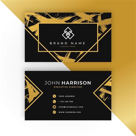 Premium Vector Golden Business Card Template
