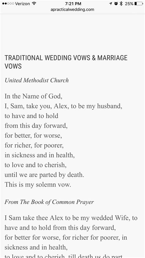Traditional Wedding Vows Methodist Wedding Vows