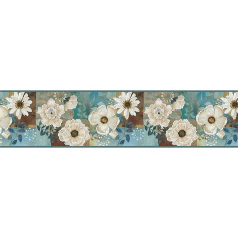 Use them in commercial designs under lifetime, perpetual & worldwide rights. Chesapeake Septimus Blue Gardenia Wallpaper Border Sample ...