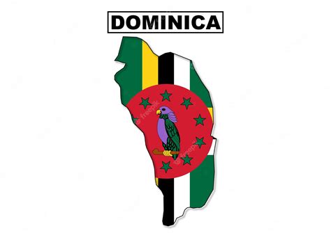 Premium Vector Dominica Flag Map In Vector