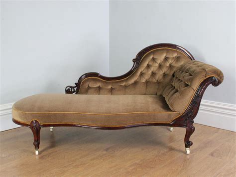 Victorian Walnut Button Upholstered Chaise Longue Antiques Atlas