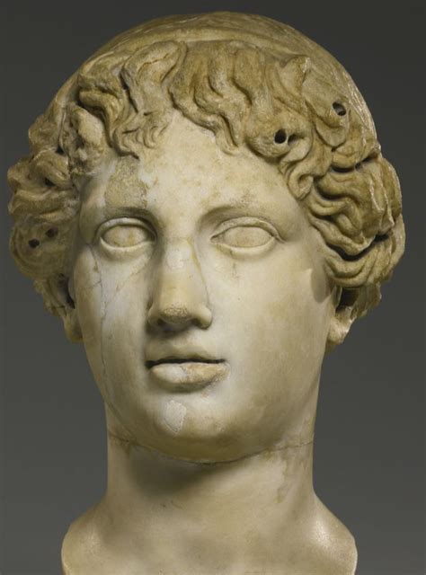 A Fragmentary Marble Head Of A Youth Circa 2nd Century Ad Restored