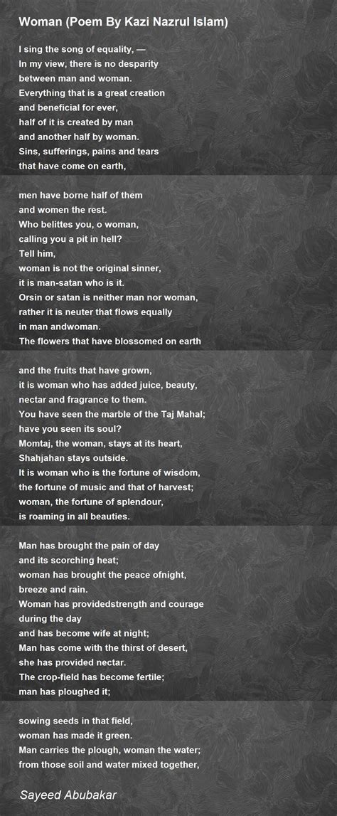 Woman Poem By Kazi Nazrul Islam Woman Poem By Kazi Nazrul Islam